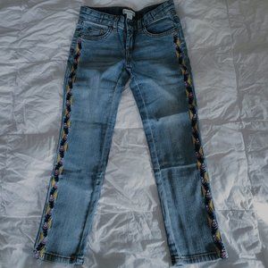 NWT Garnet Hill Kids Embroidered Jeans 6